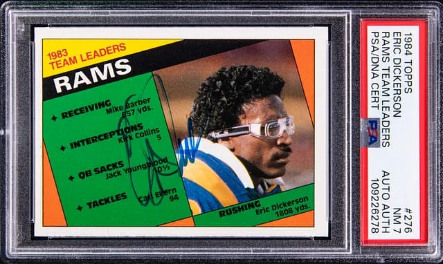 1984 Topps Eric Dickerson Rams Team Leaders #276 card image