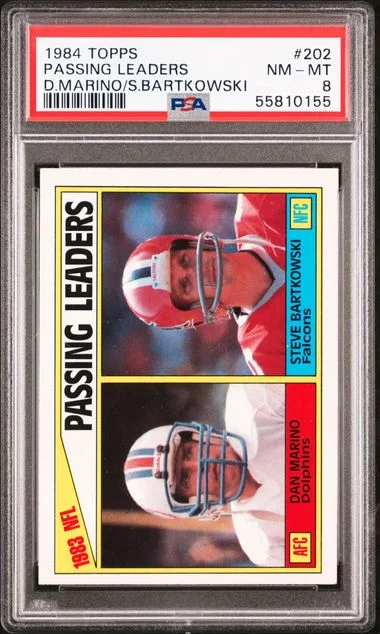 1984 Topps Passing Leaders D.Marino/S.Bartkowski #202 card image