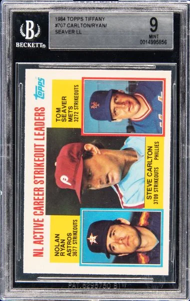 1984 Topps Tiffany Carlton/Ryan/Seaver #707 card image