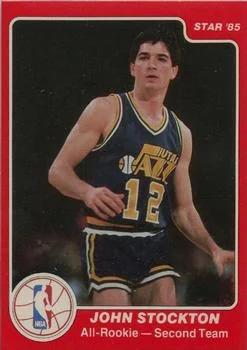 1985-86 Star All-Rookie Team John Stockton #8 card image