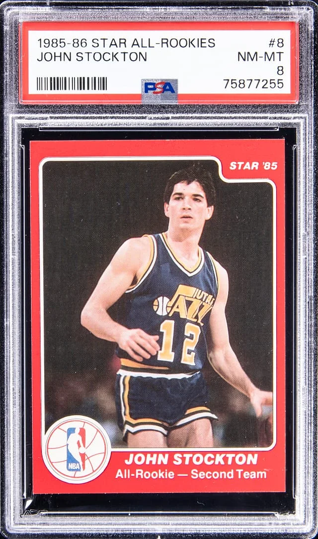 1985-86 Star All-Rookies John Stockton #8 card image