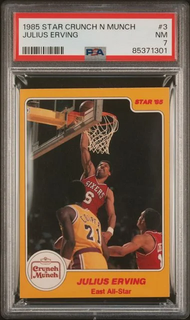 1985-86 Star Crunch N Munch Julius Erving #3 card image