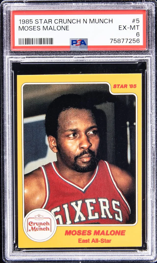 1985-86 Star Crunch N Munch Moses Malone #5 card image