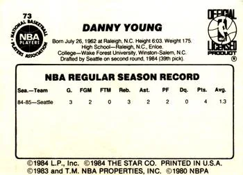 1985-86 Star Danny Young #73 card back image