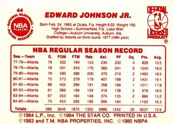 1985-86 Star Eddie Johnson #44 card back image