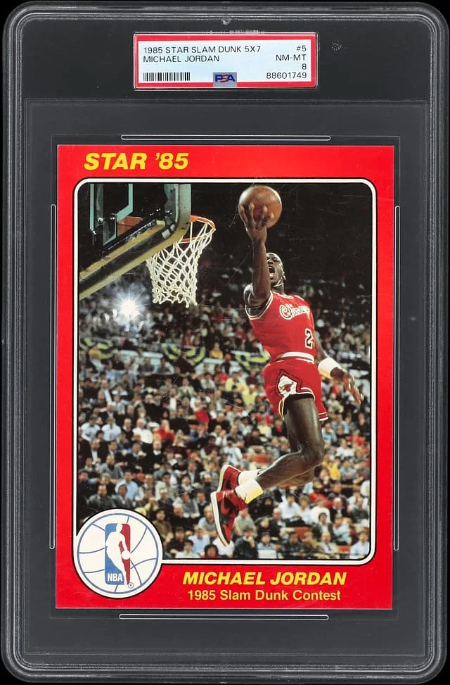 1985-86 Star Slam Dunk 5 x 7 Michael Jordan #5 card image
