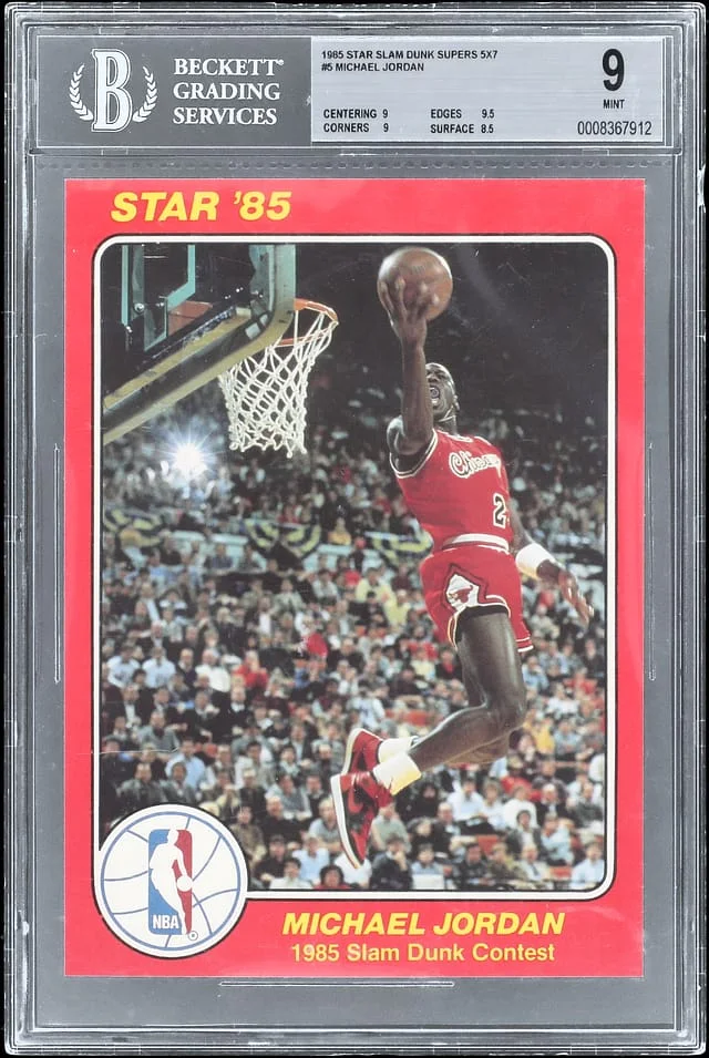 1985-86 Star Slam Dunk Supers Michael Jordan #5 card image
