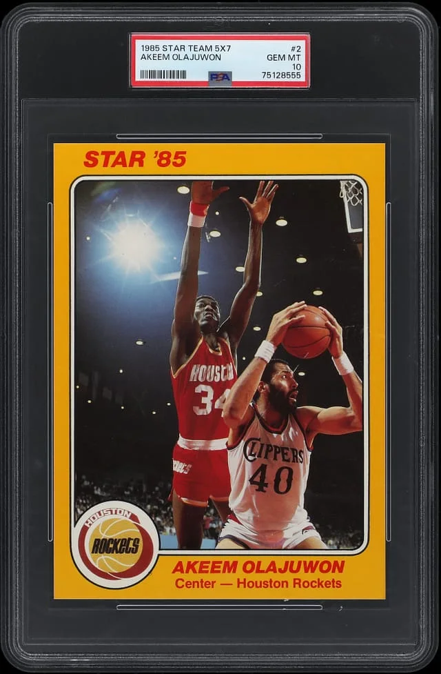 1985-86 Star Team 5 x 7 Hakeem Olajuwon #2 card image