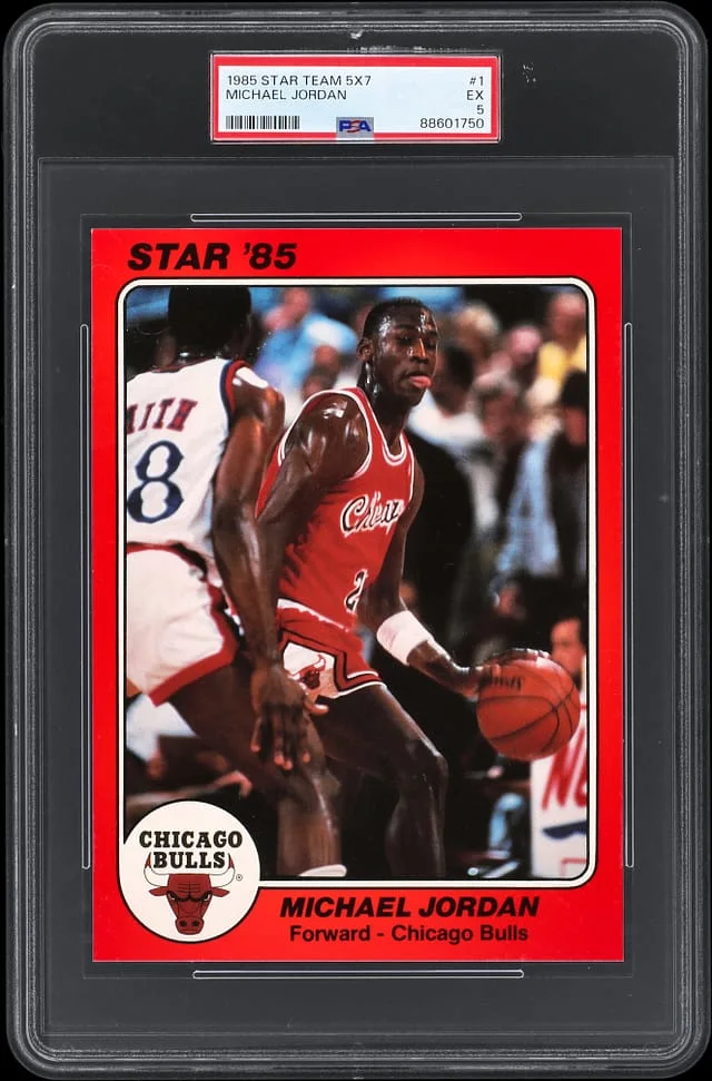 1985-86 Star Team 5 x 7 Michael Jordan #1 card image