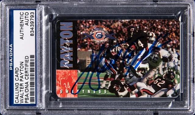 1985 Chicago Bears Super Bowl Champs Calling Card Anniversary Phone Collection Walter Payton #10th card image