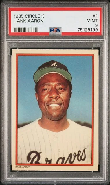 1985 Circle K Hank Aaron #1 card image