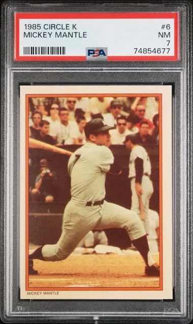 1985 Circle K Mickey Mantle #6 card image