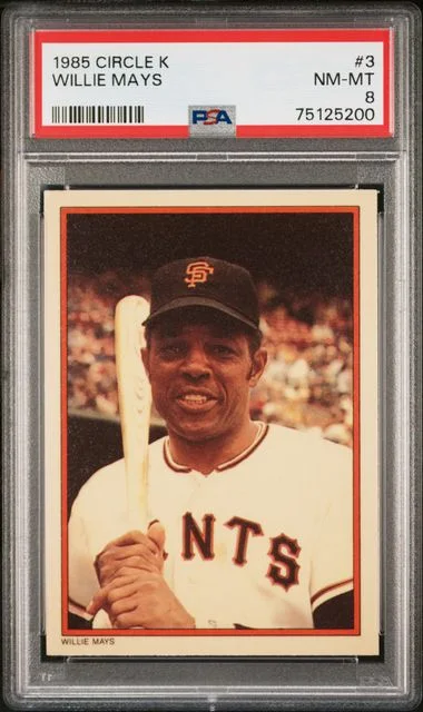 1985 Circle K Willie Mays #3 card image