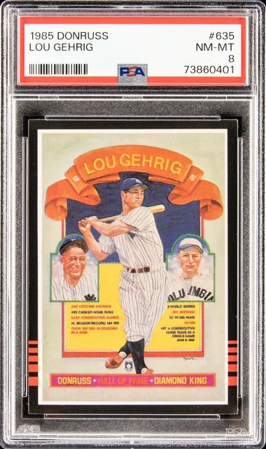 1985 Donruss Lou Gehrig #635 card image