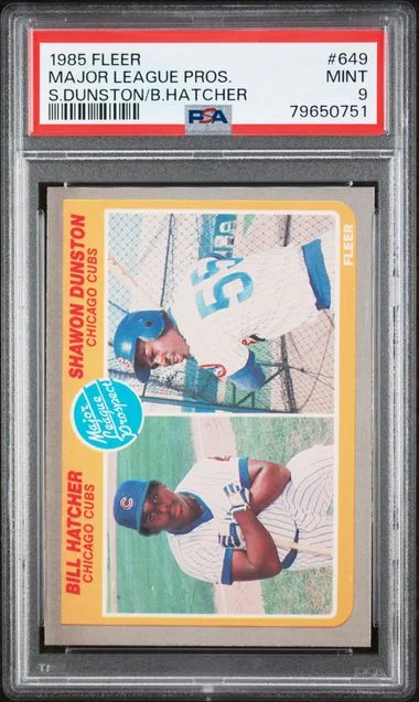 1985 Fleer Major League Pros. S.Dunston/B.Hatcher #649 card image