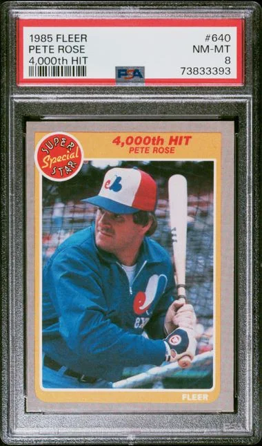 1985 Fleer Pete Rose 4,000th Hit #640 card image
