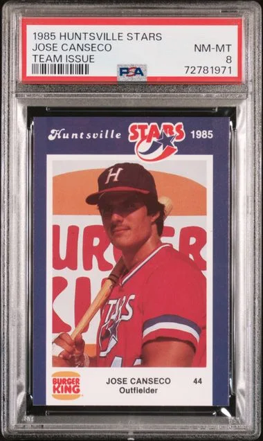 1985 Huntsville Stars Team Issue Jose Canseco #44 card image