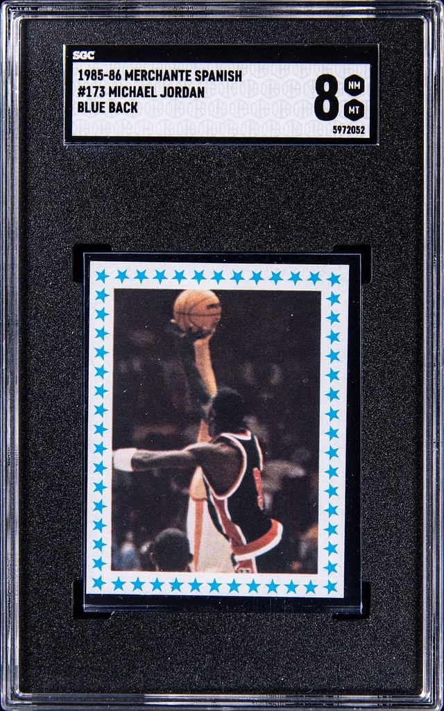 1985 Merchante Spanish Michael Jordan, Blue Back #173 card image