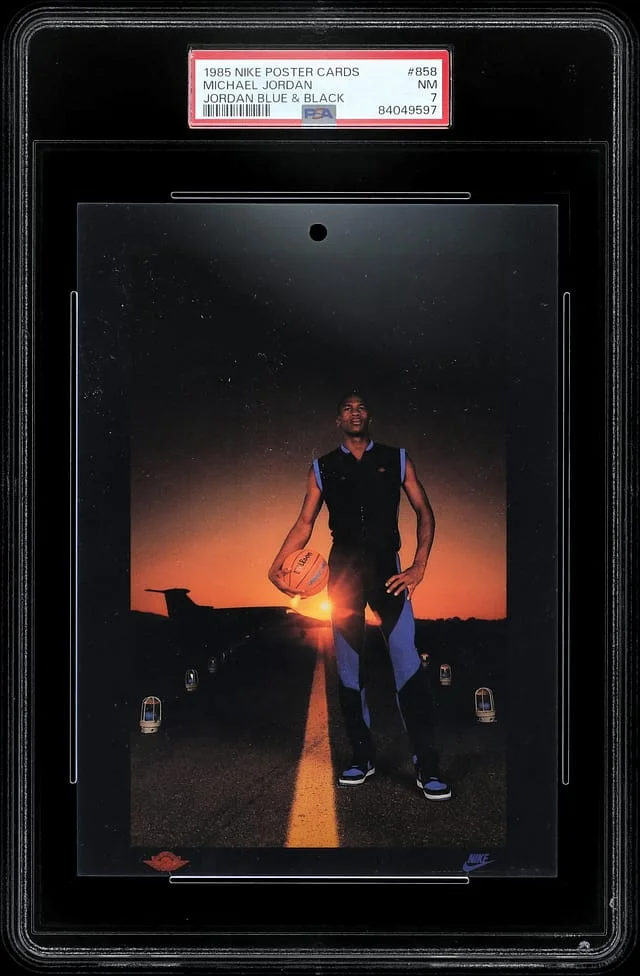 1985 Nike Poster Cards Jordan Blue & Black Michael Jordan #858 card image