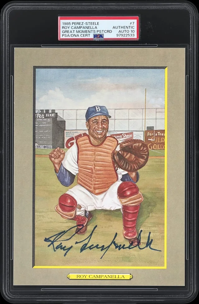 1985 Perez-Steele Great Moments Postcard Roy Campanella #7 card image