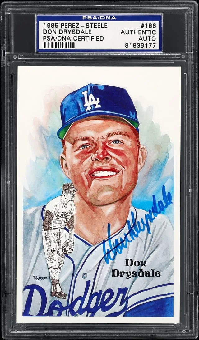 1985 Perez-Steele Hall of Fame Postcard Don Drysdale #186 card image
