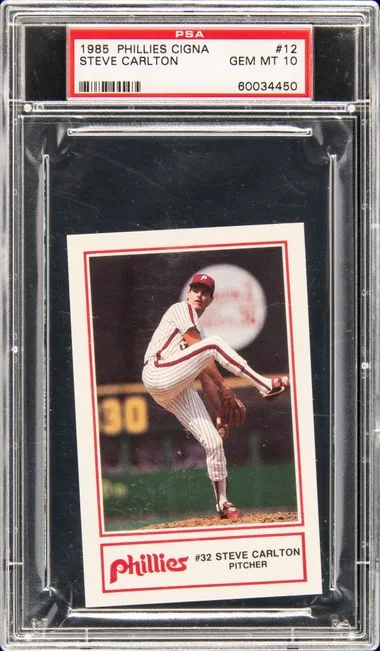1985 Phillies Cigna Steve Carlton #12 card image