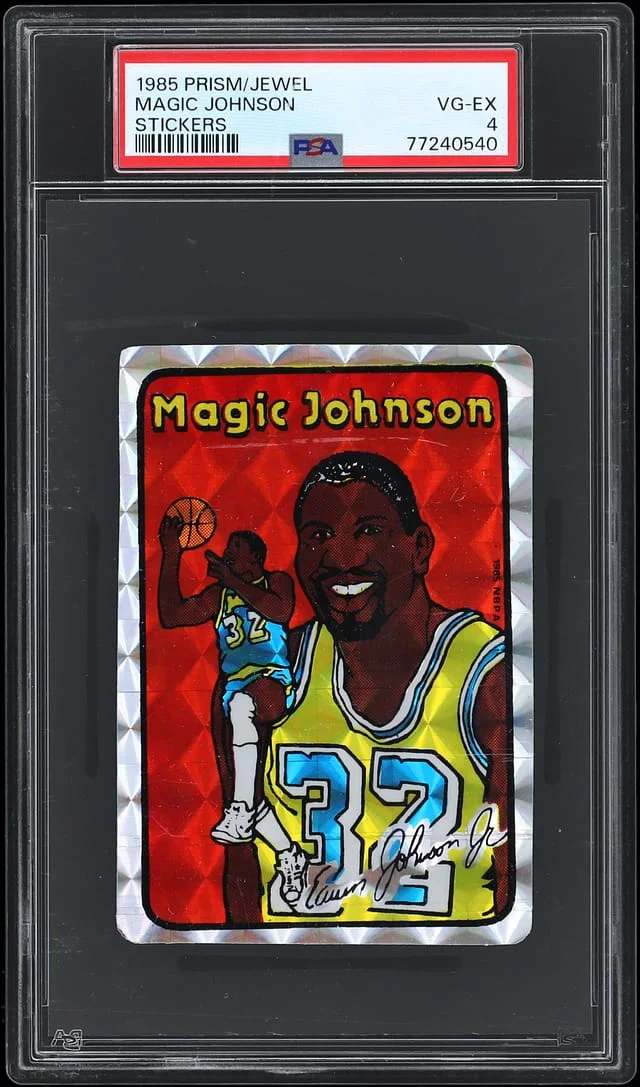 1985 Prism Jewel Stickers Magic Johnson #NNO card image