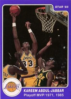 1985 Star Kareem Abdul-Jabbar Kareem Abdul-Jabbar Playoff MVP / 1971 #14 card image