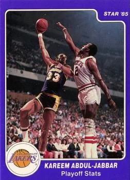 1985 Star Kareem Abdul-Jabbar Kareem Abdul-Jabbar Playoff Stats #4 card image
