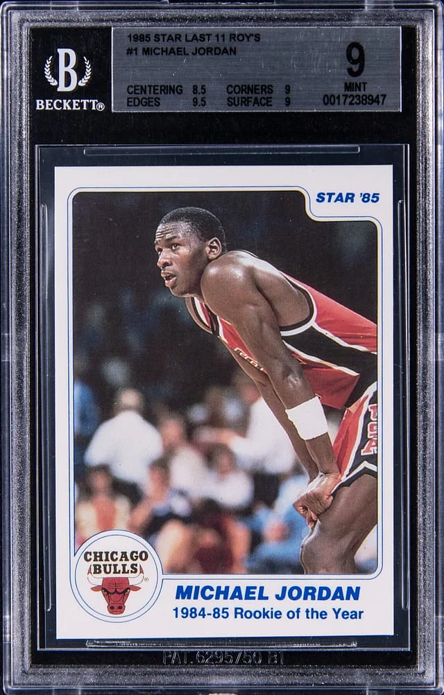 1985 Star Last 11 Rookies of the Year Michael Jordan #1 card image