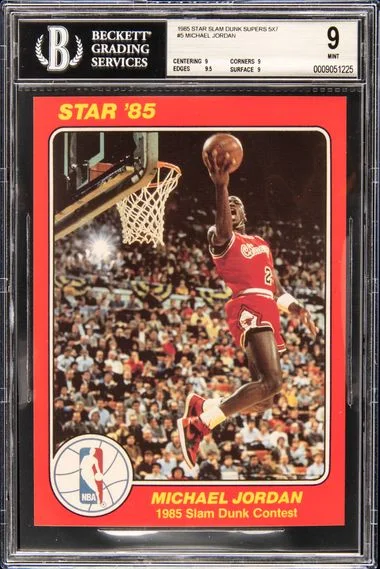 1985 Star Slam Dunk Supers 5X7 Michael Jordan #5 card image