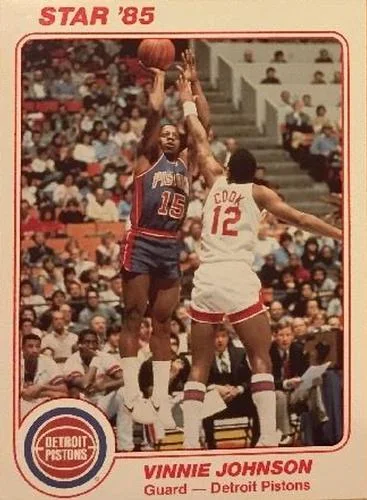 1985 Star Super Teams Detroit Pistons Vinnie Johnson #3 card image