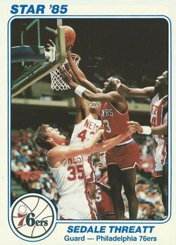 1985 Star Super Teams Philadelphia 76ers Sedale Threatt #10 card image