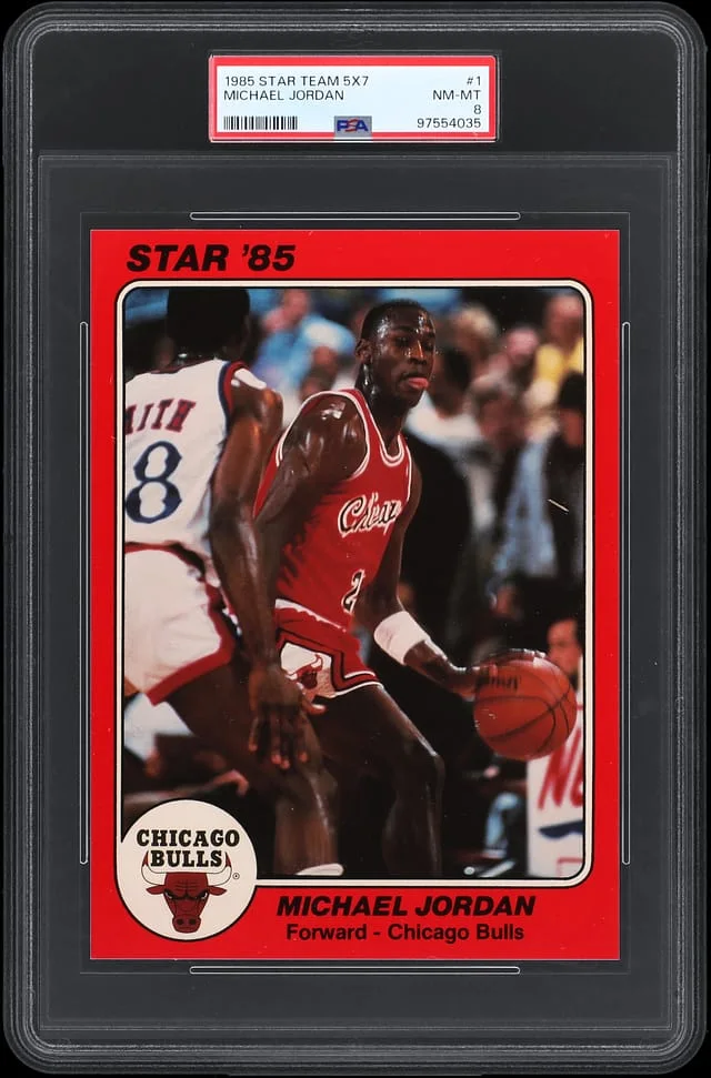 1985 Star Team 5x7 Michael Jordan #1 card image