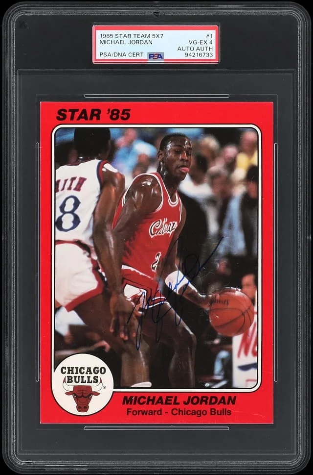 1985 Star Team Supers 5 x 7 Michael Jordan #1 card image