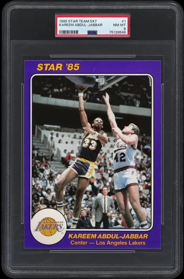 1985 Star Team Supers 5X7 Kareem Abdul-Jabbar #1 card image