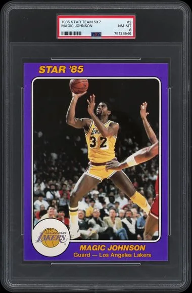 1985 Star Team Supers 5X7 Magic Johnson #2 card image