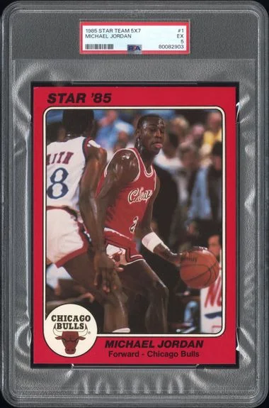 1985 Star Team Supers 5X7 Michael Jordan #1 card image