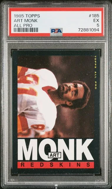 1985 Topps Art Monk All Pro #185 card image