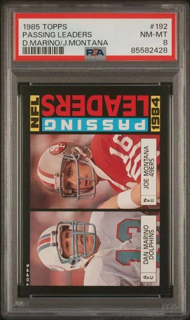 1985 Topps D.Marino/J.Montana Passing Leaders #192 card image