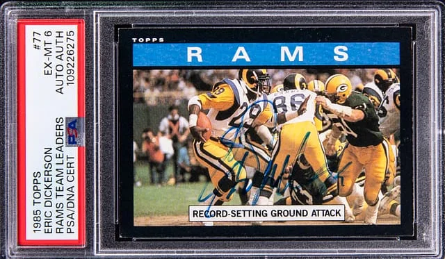 1985 Topps Eric Dickerson Rams Team Leaders #77 card image