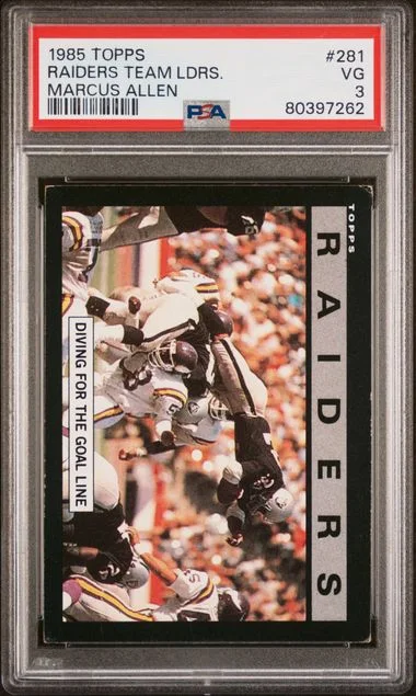 1985 Topps Marcus Allen Raiders Team Ldrs. #281 card image