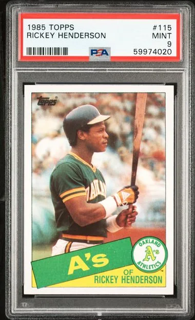1985 Topps Rickey Henderson #115 card image