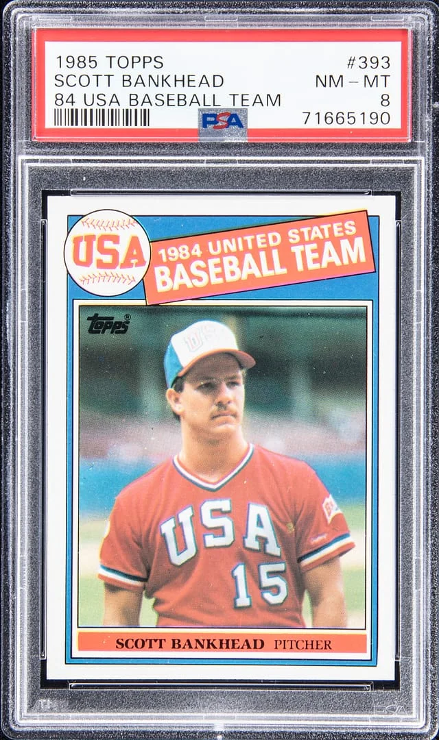 1985 Topps Scott Bankhead 84 USA Baseball Team #393 card image