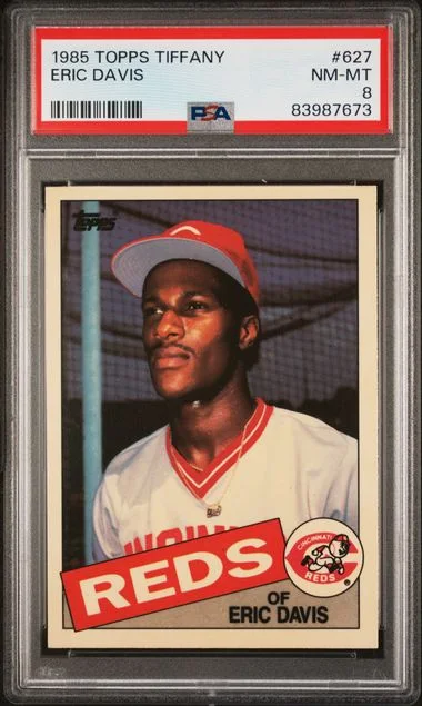 1985 Topps Tiffany Eric Davis #627 card image