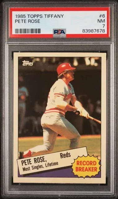 1985 Topps Tiffany Pete Rose #6 card image