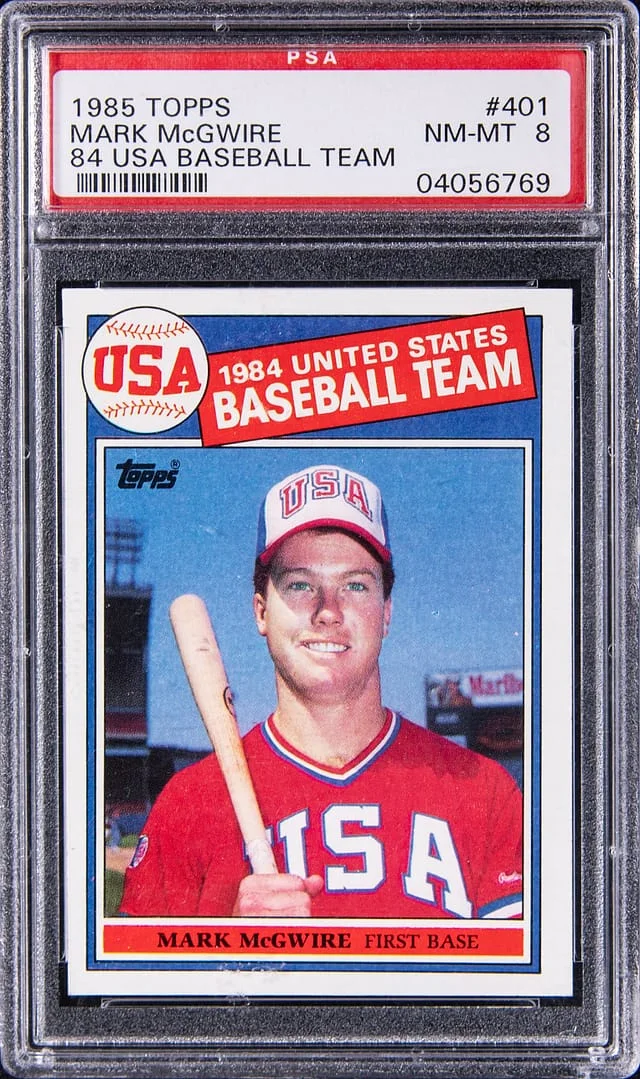 1985 Topps USA Baseball Mark McGwire #401 card image