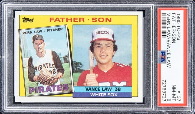 1985 Topps Vern Law, Vance Law Father-Son #137 card image