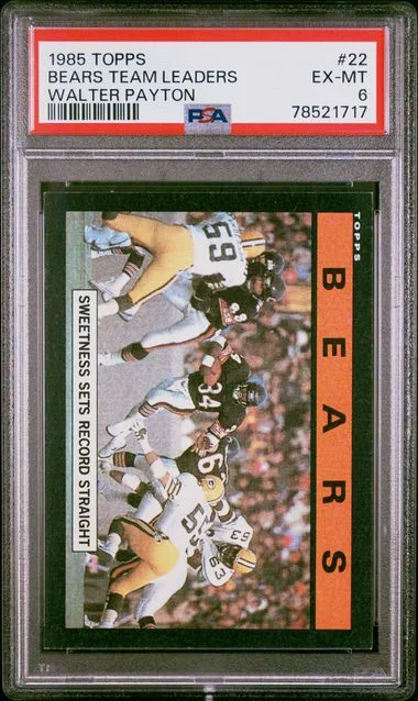 1985 Topps Walter Payton Bears Team Leaders #22 card image