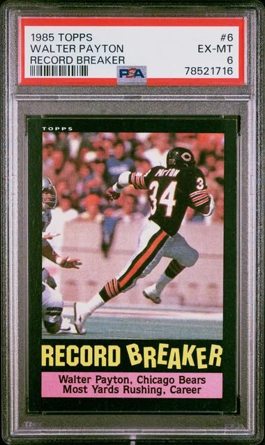 1985 Topps Walter Payton Record Breaker #6 card image